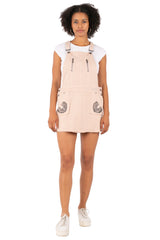 Hale Bob Light Blue Denim Overalls Dress Y2K | Sequin Pocket Mini Skirt Overalls | Adjustable Straps Zip Detail