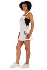 Hale Bob Light Blue Denim Overalls Dress Y2K | Sequin Pocket Mini Skirt Overalls | Adjustable Straps Zip Detail