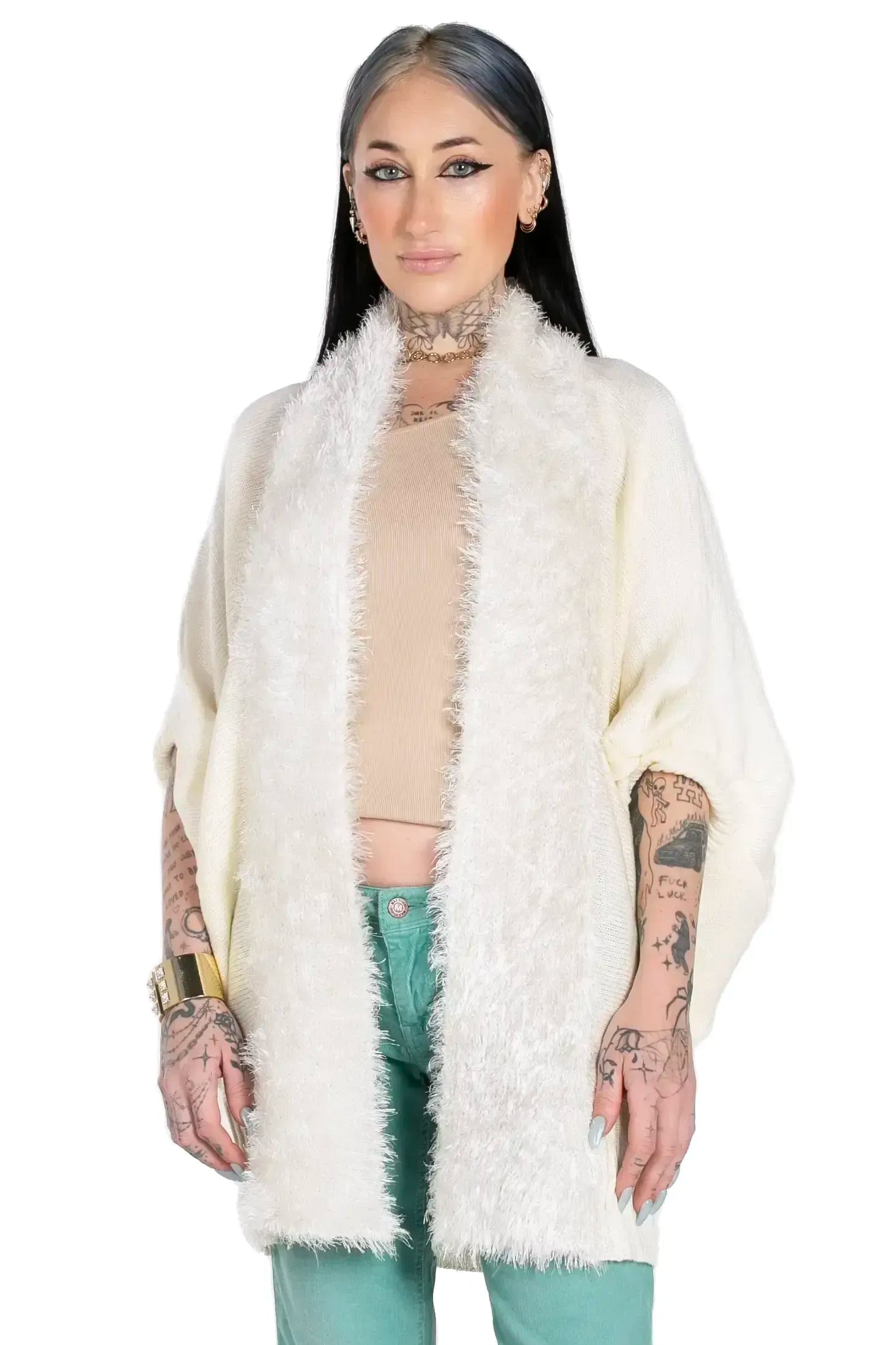 Arctic Chaos Faux Fur Cardigan