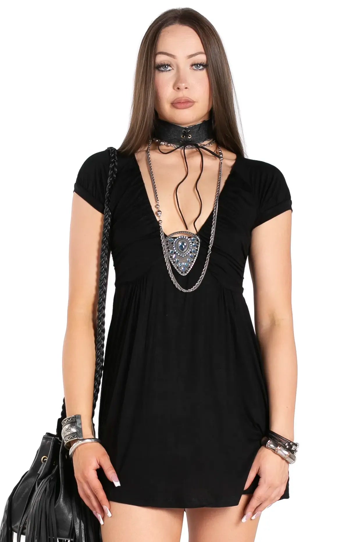 Midnight Icon Brooch Dress