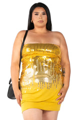 Dazzling StraplessMini-Dress.