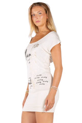 Graphic Print Off-Shoulder Mini Dress – Leopard "PARTY" Animal Tunic Dress