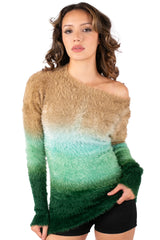 Ombre Fuzzy Knit Sweater