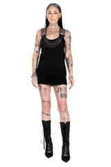 Too Famous Embellished Tunic Dress