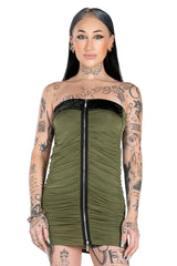 Hot Gossip Ruched Mini Dress