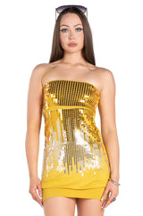 Dazzling StraplessMini-Dress.