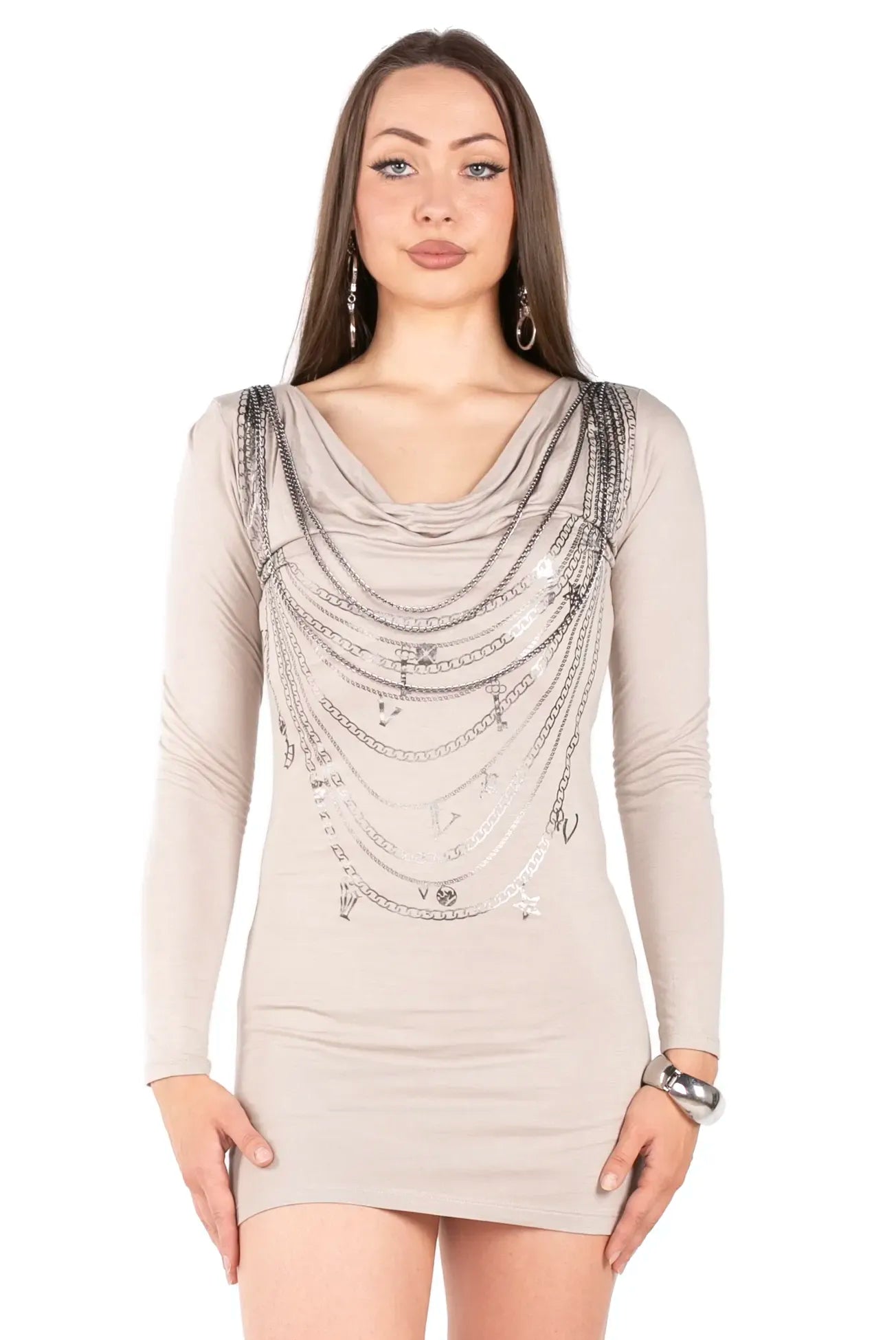 Chain Reaction Cowl Dress