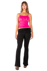 Baby Phat Gold Rhinestone Logo Cami Top - Jet Black | Y2K Hardware Camisole