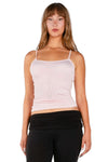 Baby Phat Tone-on-Tone Rhinestone Cami Top - Baby Pink | Y2K Aesthetic Camisole