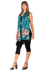 Ed Hardy By Christian Audigier Tiger Tattoo Print Scarf - Y2K Vintage Style Zebra Striped Knit Muffler