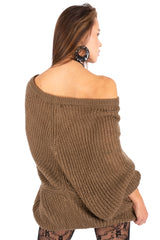 Off-Shoulder Knit Mini Dress