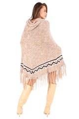 Fringe Knit Poncho Dress
