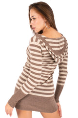 Striped Hooded Mini Dress
