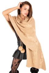 Hooded Knit Poncho