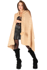 Hooded Knit Poncho