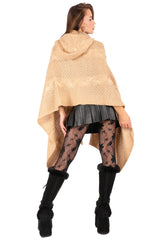 Hooded Knit Poncho