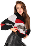 Graphic Knit Poncho Sweater