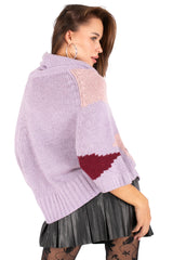 Graphic Knit Poncho Sweater