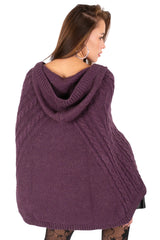 Button-Front Knit Poncho